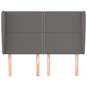 vidaXL Wingback Headboard Grey 147x23x118/128 cm Faux Leather