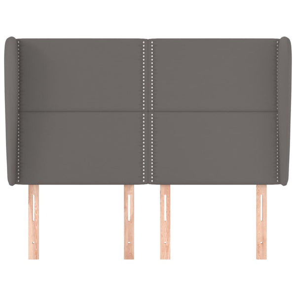 vidaXL Wingback Headboard Grey 147x23x118/128 cm Faux Leather