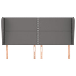 vidaXL Wingback Headboard Grey 183x23x118/128 cm Faux Leather