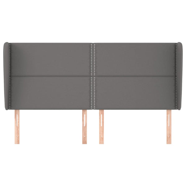 vidaXL Wingback Headboard Grey 183x23x118/128 cm Faux Leather
