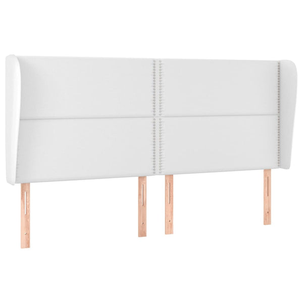 vidaXL Wingback Headboard White 203x23x118/128 cm Faux Leather