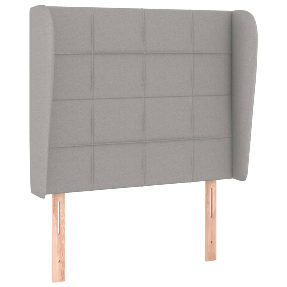 vidaXL Wingback Headboard Light Grey 83x23x118/128 cm Fabric