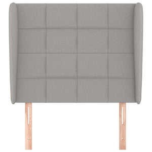vidaXL Wingback Headboard Light Grey 83x23x118/128 cm Fabric