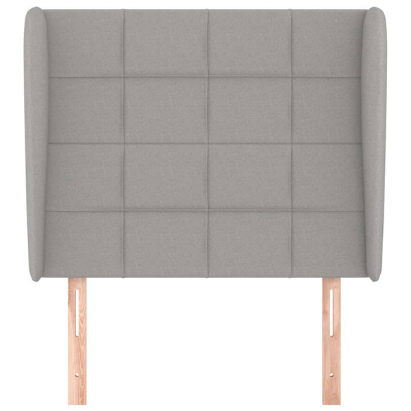 vidaXL Wingback Headboard Light Grey 83x23x118/128 cm Fabric