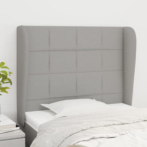 vidaXL Wingback Headboard Light Grey 83x23x118/128 cm Fabric