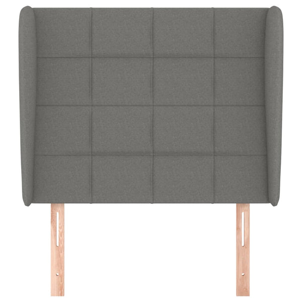 vidaXL Wingback Headboard Dark Grey 83x23x118/128 cm Fabric