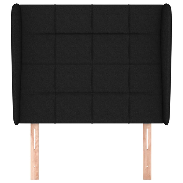 vidaXL Wingback Headboard Black 83x23x118/128 cm Fabric