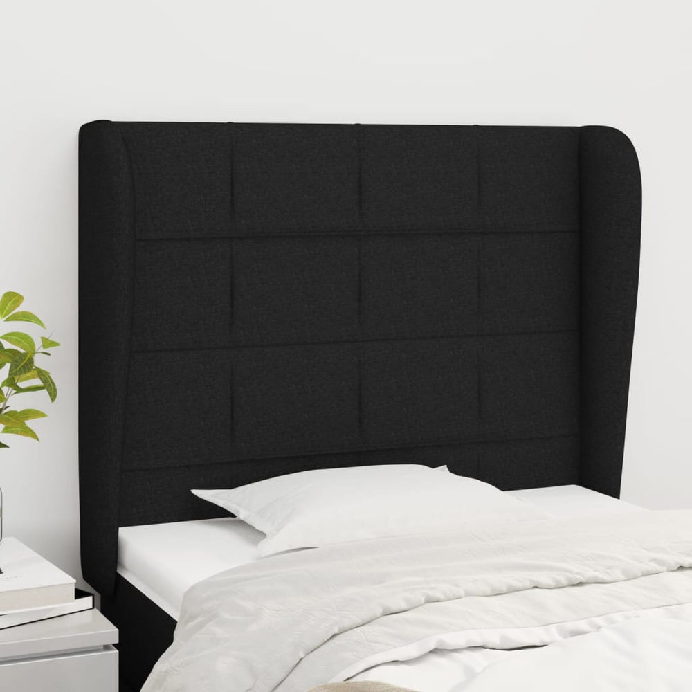 vidaXL Wingback Headboard Black 83x23x118/128 cm Fabric