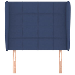 vidaXL Wingback Headboard Blue 83x23x118/128 cm Fabric