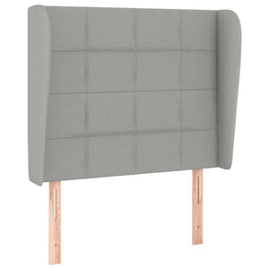 vidaXL Wingback Headboard Light Grey 93x23x118/128 cm Fabric