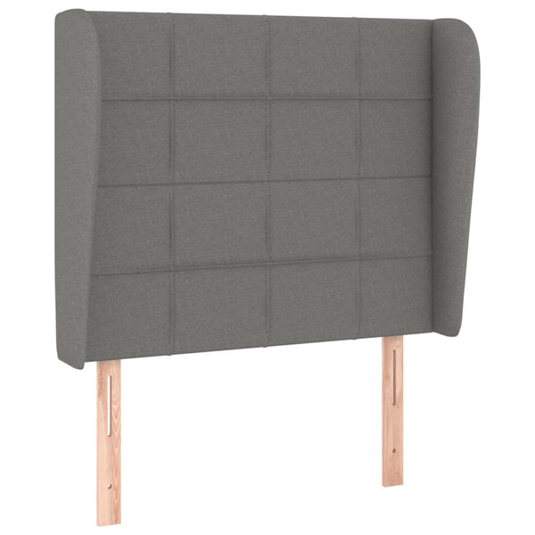 vidaXL Wingback Headboard Dark Grey 93x23x118/128 cm Fabric