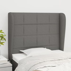 vidaXL Wingback Headboard Dark Grey 93x23x118/128 cm Fabric