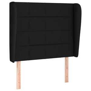 vidaXL Wingback Headboard Black 93x23x118/128 cm Fabric