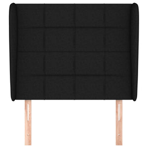 vidaXL Wingback Headboard Black 93x23x118/128 cm Fabric