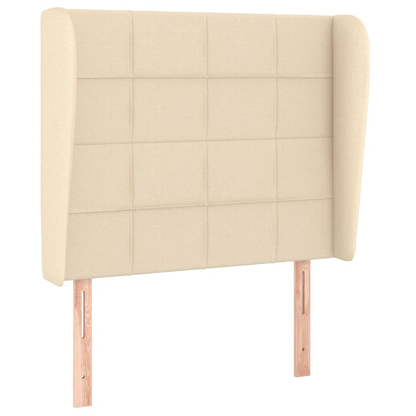 vidaXL Wingback Headboard Cream 93x23x118/128 cm Fabric