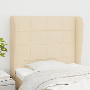 vidaXL Wingback Headboard Cream 93x23x118/128 cm Fabric
