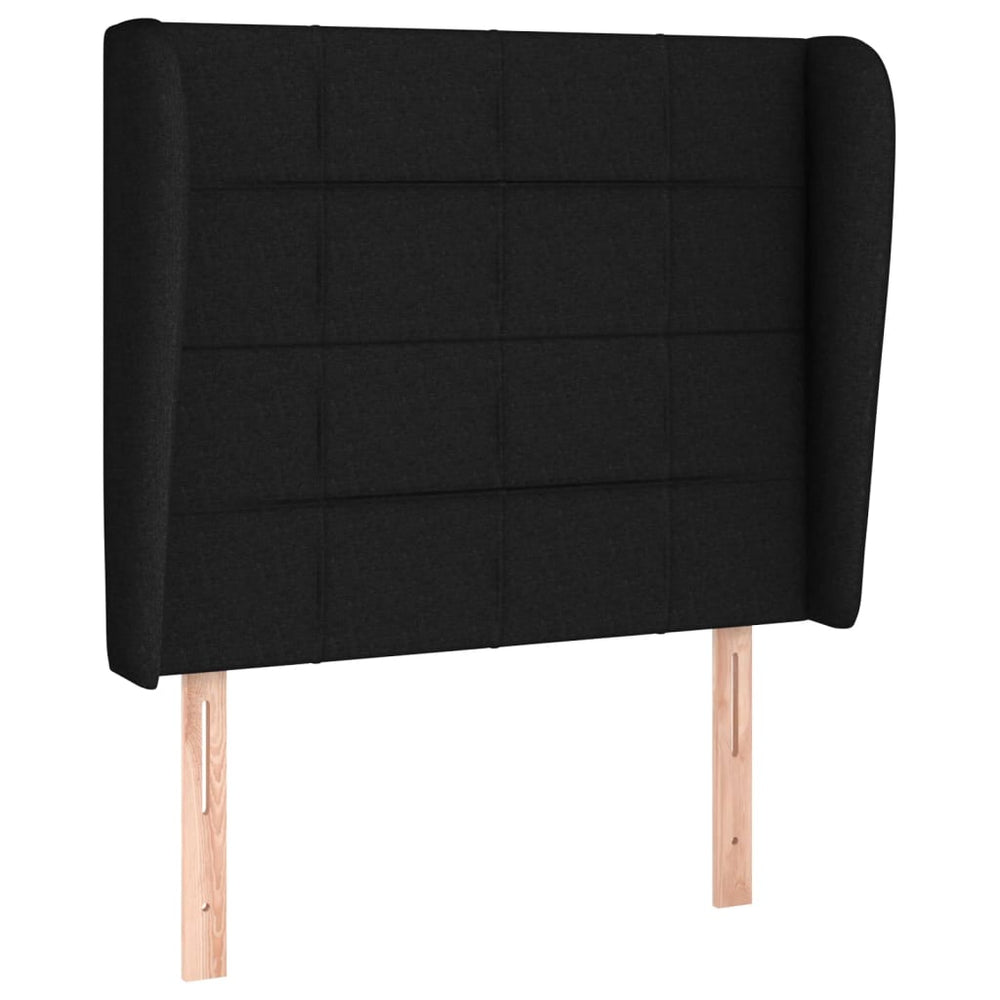 vidaXL Wingback Headboard Black 103x23x118/128 cm Fabric