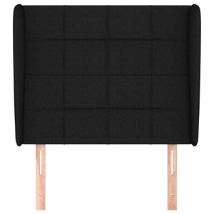 vidaXL Wingback Headboard Black 103x23x118/128 cm Fabric