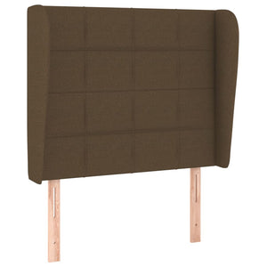 vidaXL Wingback Headboard Dark Brown 103x23x118/128 cm Fabric