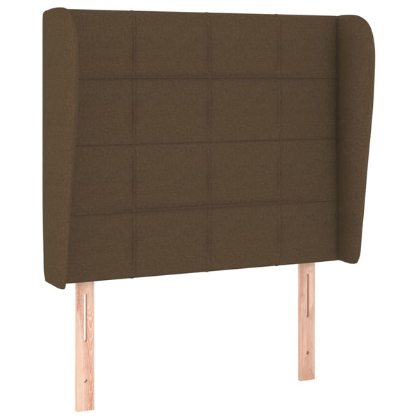 vidaXL Wingback Headboard Dark Brown 103x23x118/128 cm Fabric