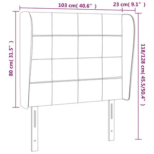 vidaXL Wingback Headboard Dark Brown 103x23x118/128 cm Fabric