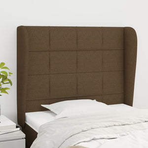 vidaXL Wingback Headboard Dark Brown 103x23x118/128 cm Fabric