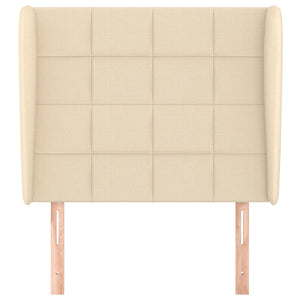vidaXL Wingback Headboard Cream 103x23x118/128 cm Fabric