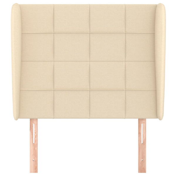 vidaXL Wingback Headboard Cream 103x23x118/128 cm Fabric