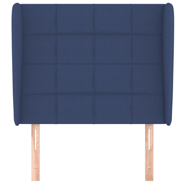 vidaXL Wingback Headboard Blue 103x23x118/128 cm Fabric