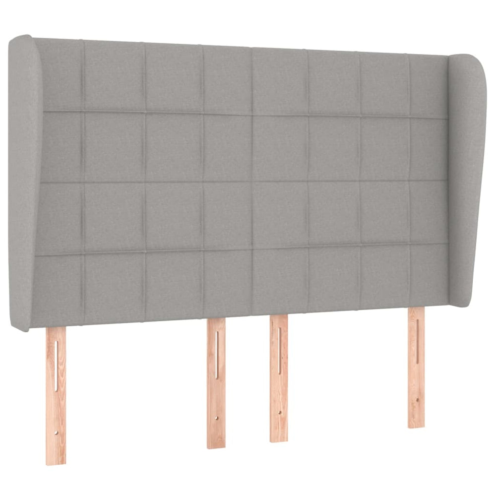 vidaXL Wingback Headboard Light Grey 147x23x118/128 cm Fabric