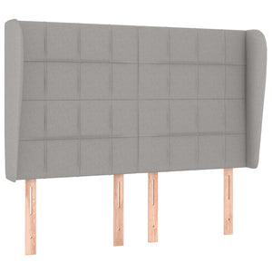 vidaXL Wingback Headboard Light Grey 147x23x118/128 cm Fabric