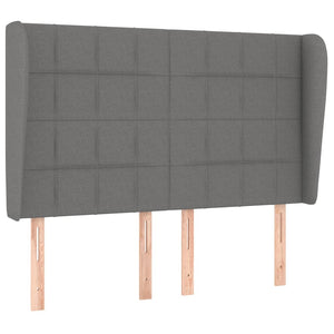 vidaXL Wingback Headboard Dark Grey 147x23x118/128 cm Fabric