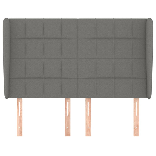 vidaXL Wingback Headboard Dark Grey 147x23x118/128 cm Fabric