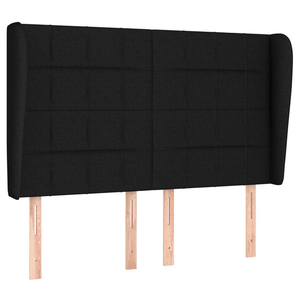 vidaXL Wingback Headboard Black 147x23x118/128 cm Fabric