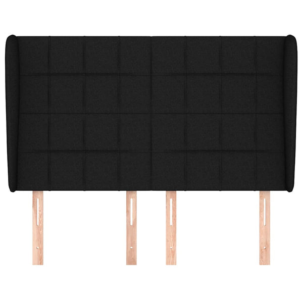 vidaXL Wingback Headboard Black 147x23x118/128 cm Fabric