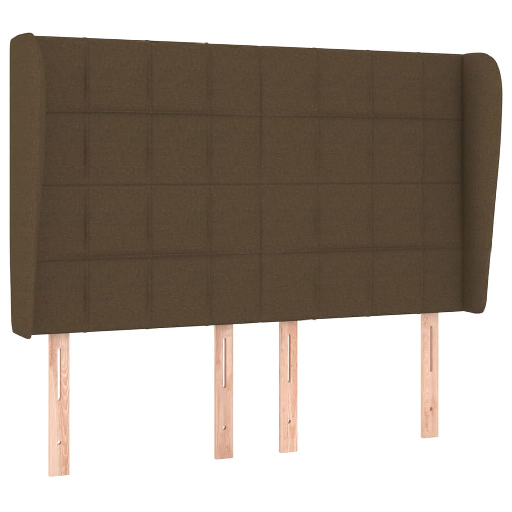 vidaXL Wingback Headboard Dark Brown 147x23x118/128 cm Fabric