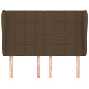 vidaXL Wingback Headboard Dark Brown 147x23x118/128 cm Fabric