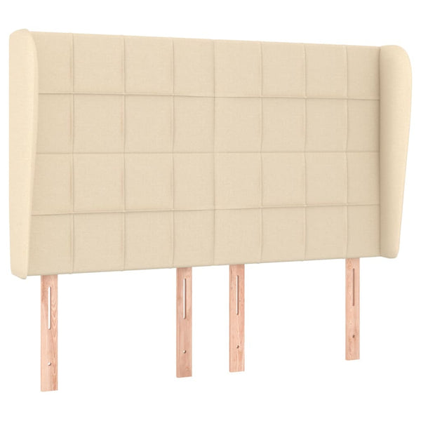 vidaXL Wingback Headboard Cream 147x23x118/128 cm Fabric