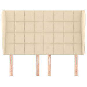 vidaXL Wingback Headboard Cream 147x23x118/128 cm Fabric