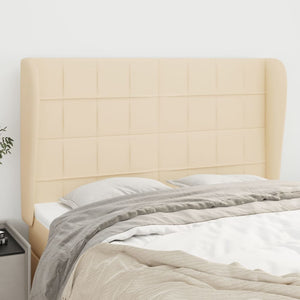 vidaXL Wingback Headboard Cream 147x23x118/128 cm Fabric