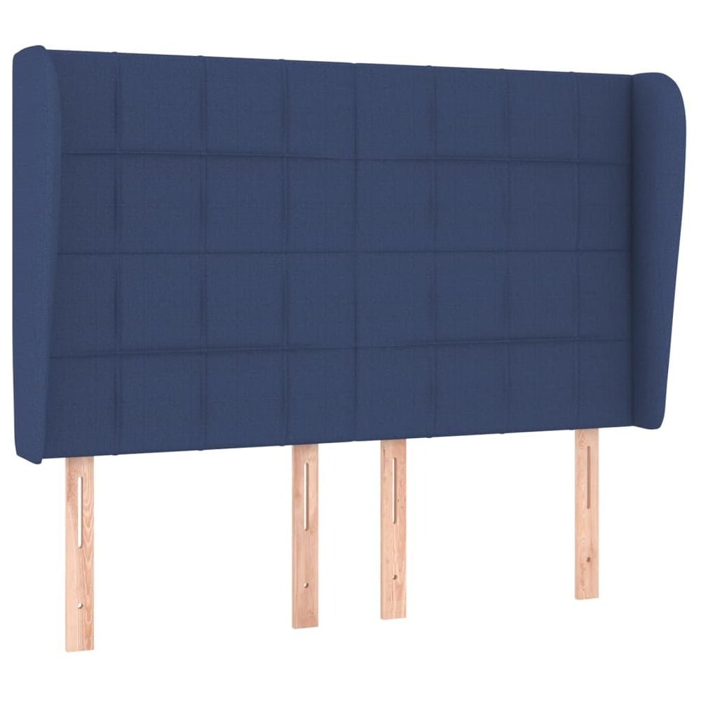 vidaXL Wingback Headboard Blue 147x23x118/128 cm Fabric