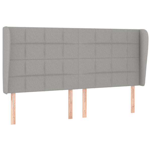 vidaXL Wingback Headboard Light Grey 163x23x118/128 cm Fabric