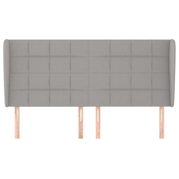 vidaXL Wingback Headboard Light Grey 163x23x118/128 cm Fabric