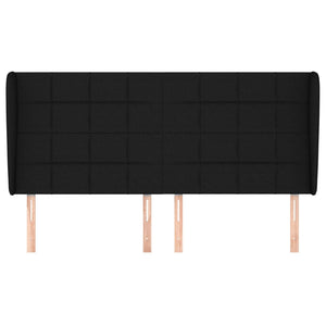 vidaXL Tufted Headboard Black 163x23x118/128 cm Fabric