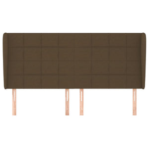 vidaXL Wingback Headboard Dark Brown 163x23x118/128 cm Fabric
