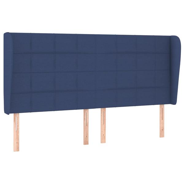 vidaXL Wingback Headboard Blue 163x23x118/128 cm Fabric