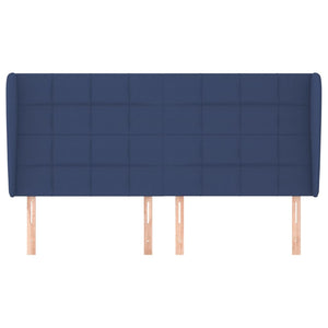 vidaXL Wingback Headboard Blue 163x23x118/128 cm Fabric