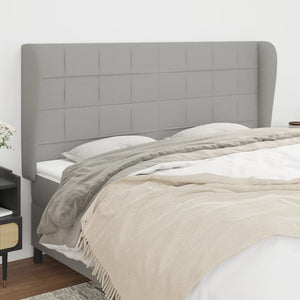 vidaXL Wingback Headboard Light Grey 183x23x118/128 cm Fabric