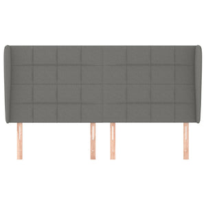 vidaXL Wingback Headboard Dark Grey 183x23x118/128 cm Fabric