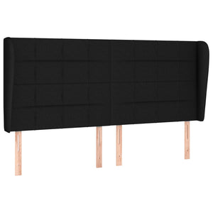 vidaXL Wingback Headboard Black 183x23x118/128 cm Fabric